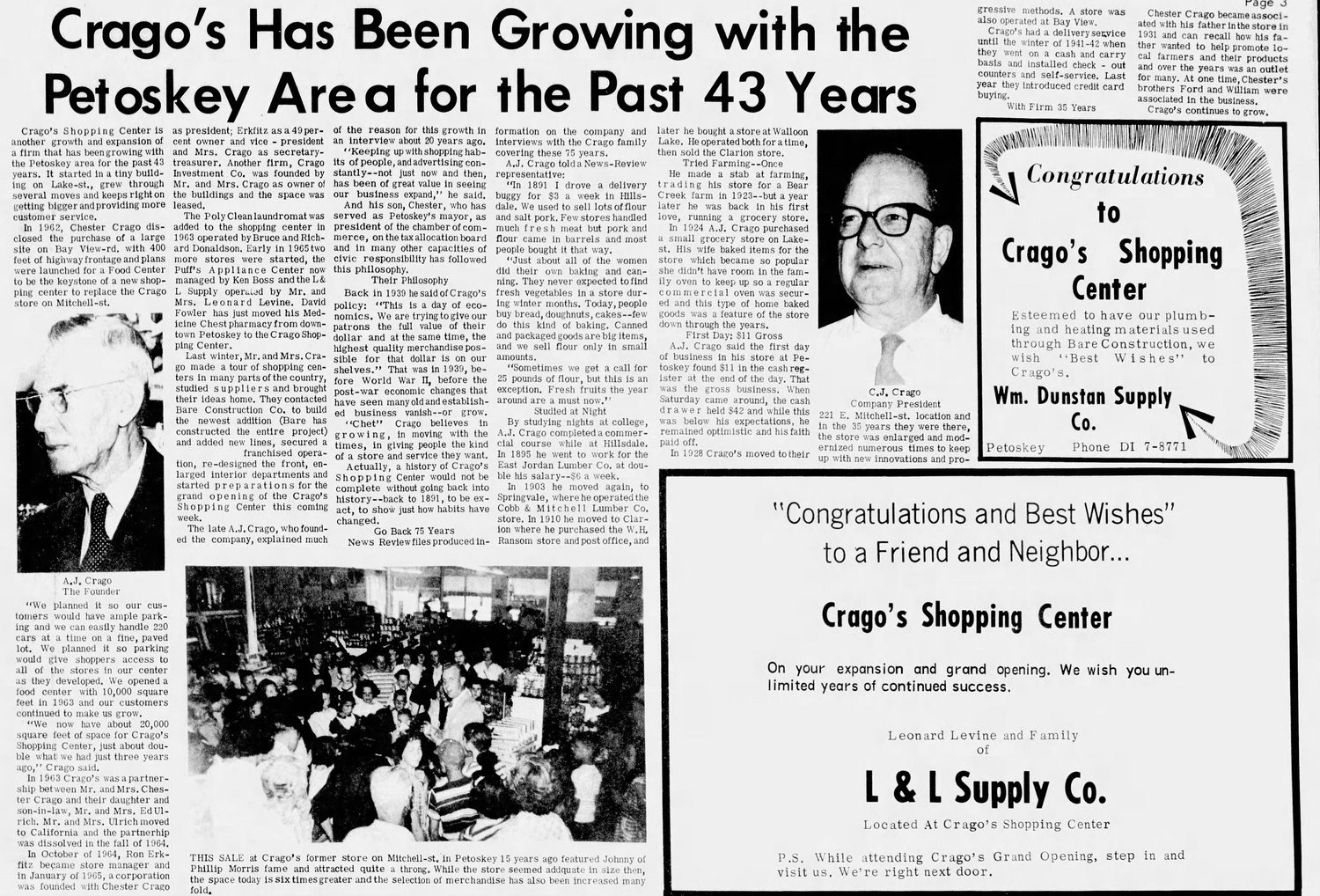Cragos Shopping Center - July 1966 Article (newer photo)